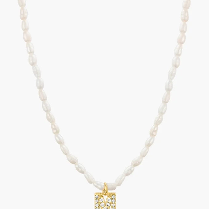 Pearl & Letter Necklace