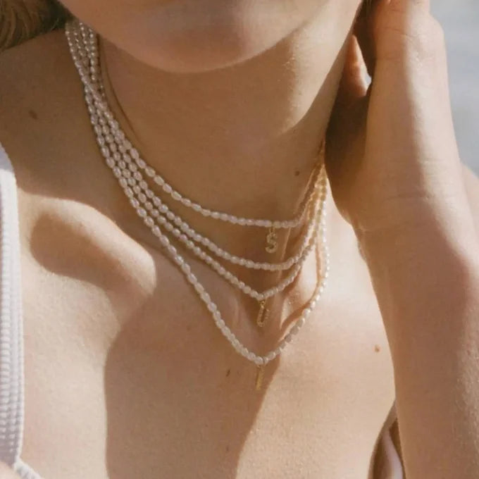 Pearl & Letter Necklace