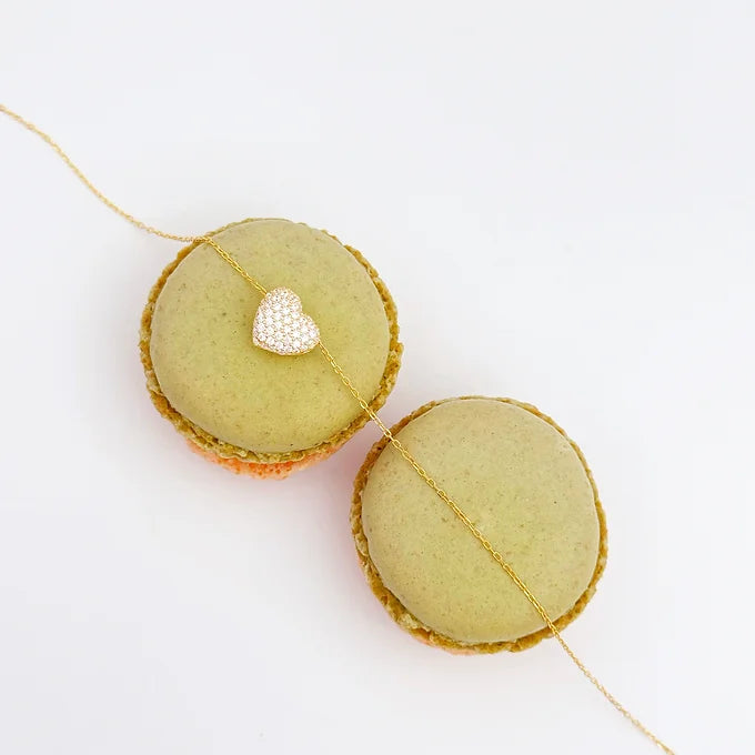 Colar coração zircónias