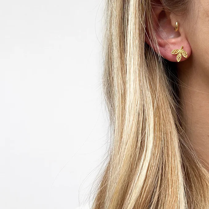 Brincos folhinhas filigrana