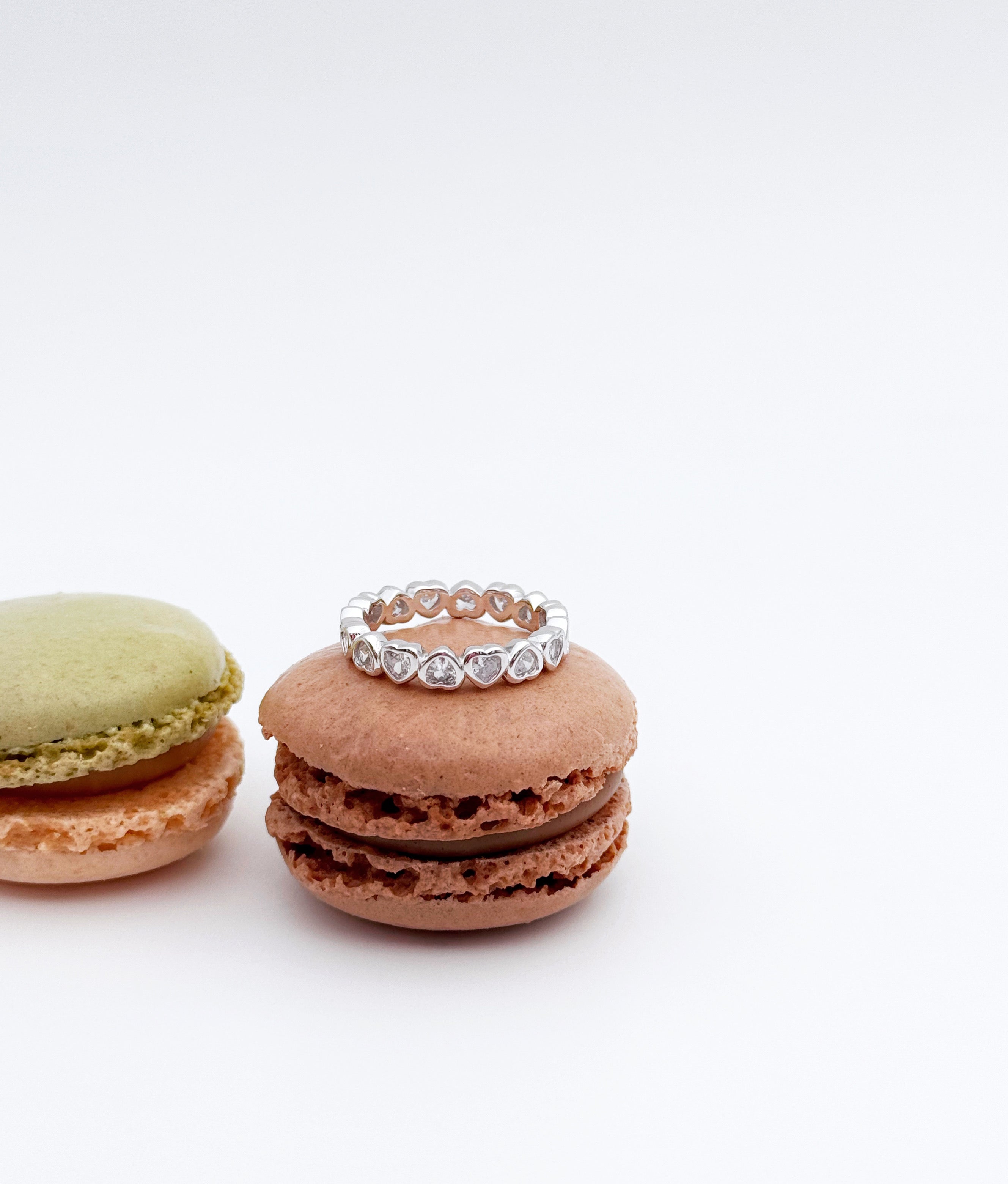 Aliança corações zircónia