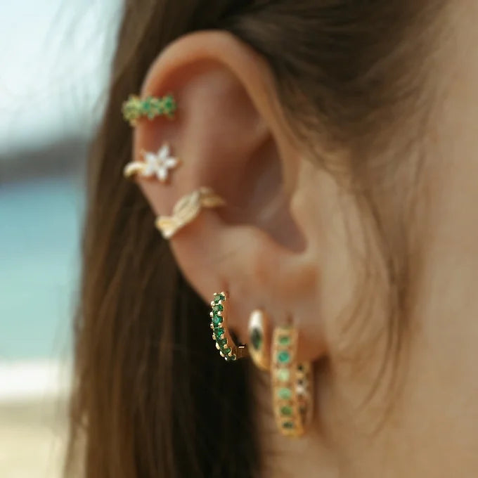 Argolinha zircónias verdes