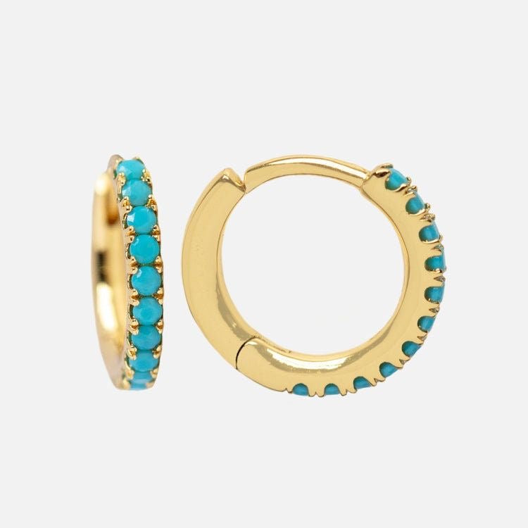 Argolinha zircónias turquesa