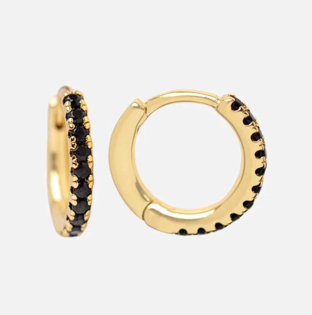 Argolinha zircónias pretas