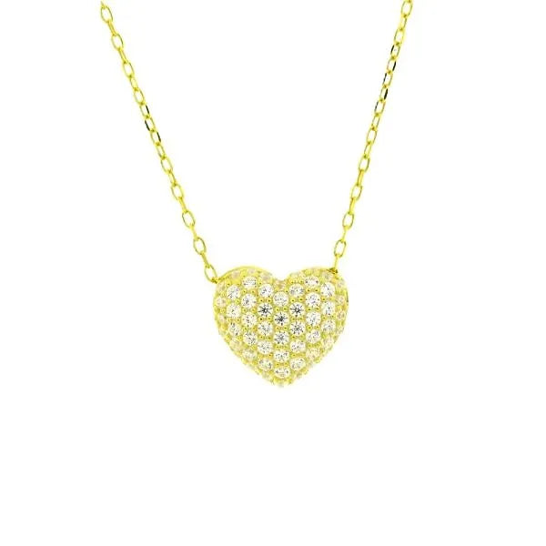 Colar coração zircónias