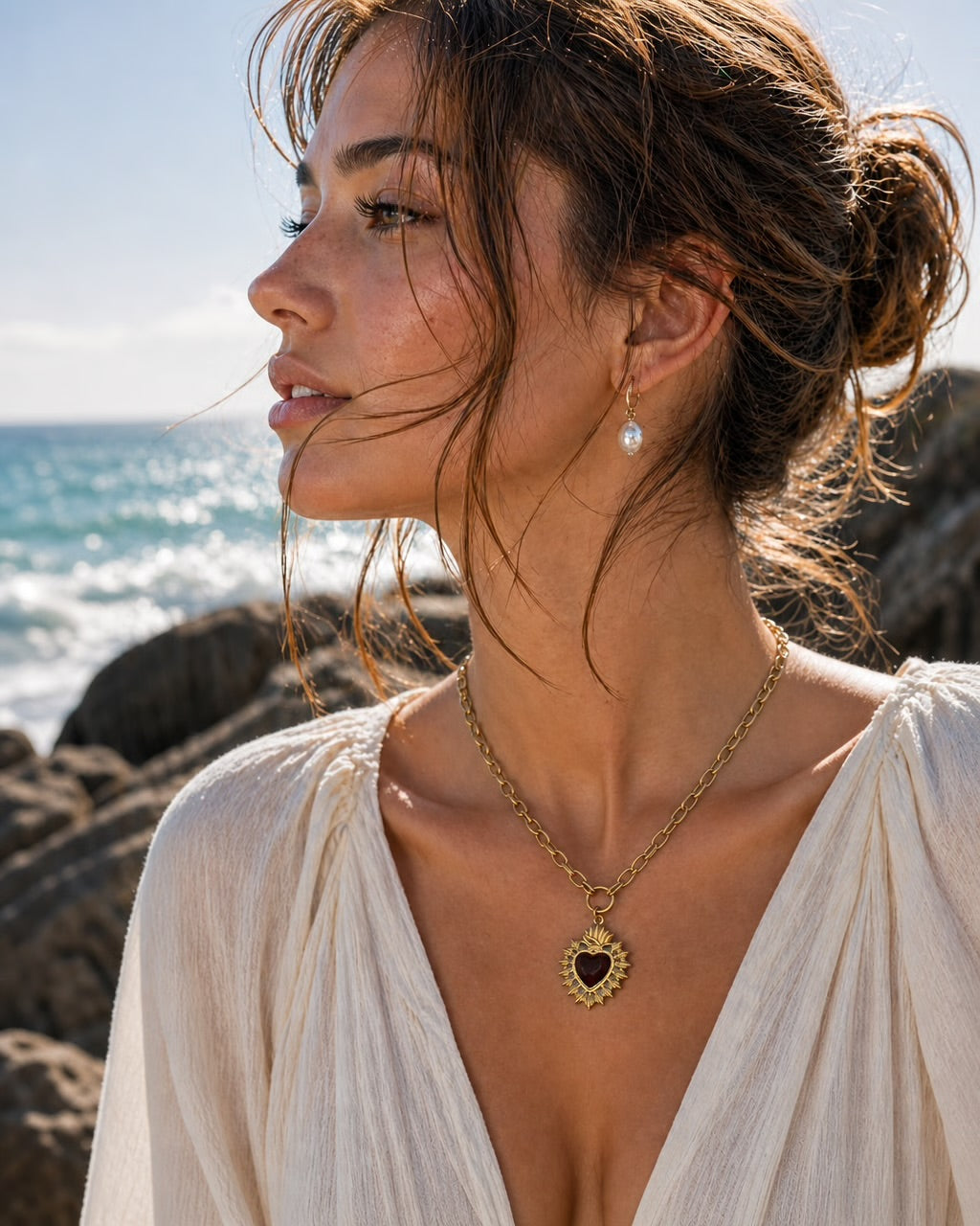 Brown heart necklace