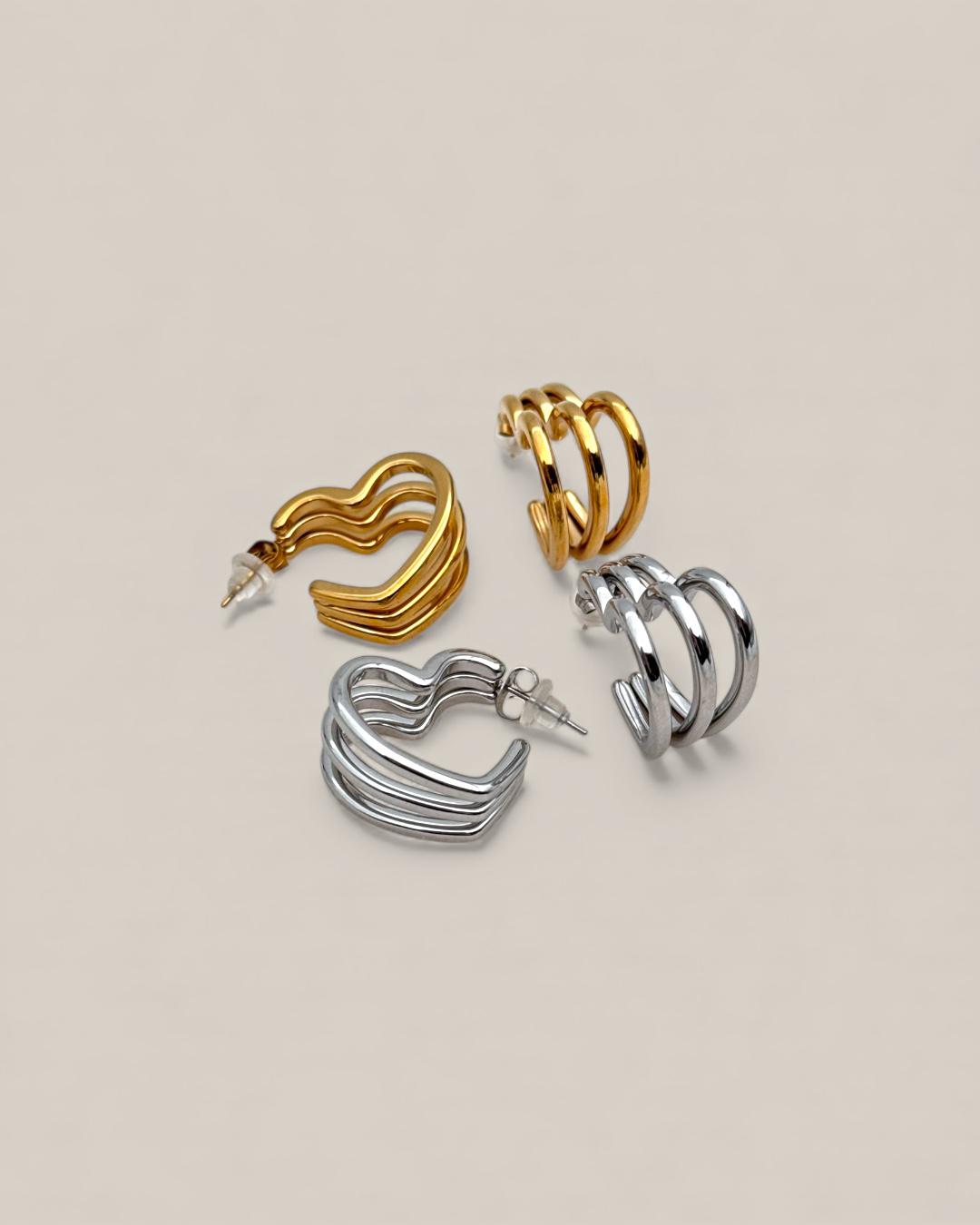 Triple heart Hoops