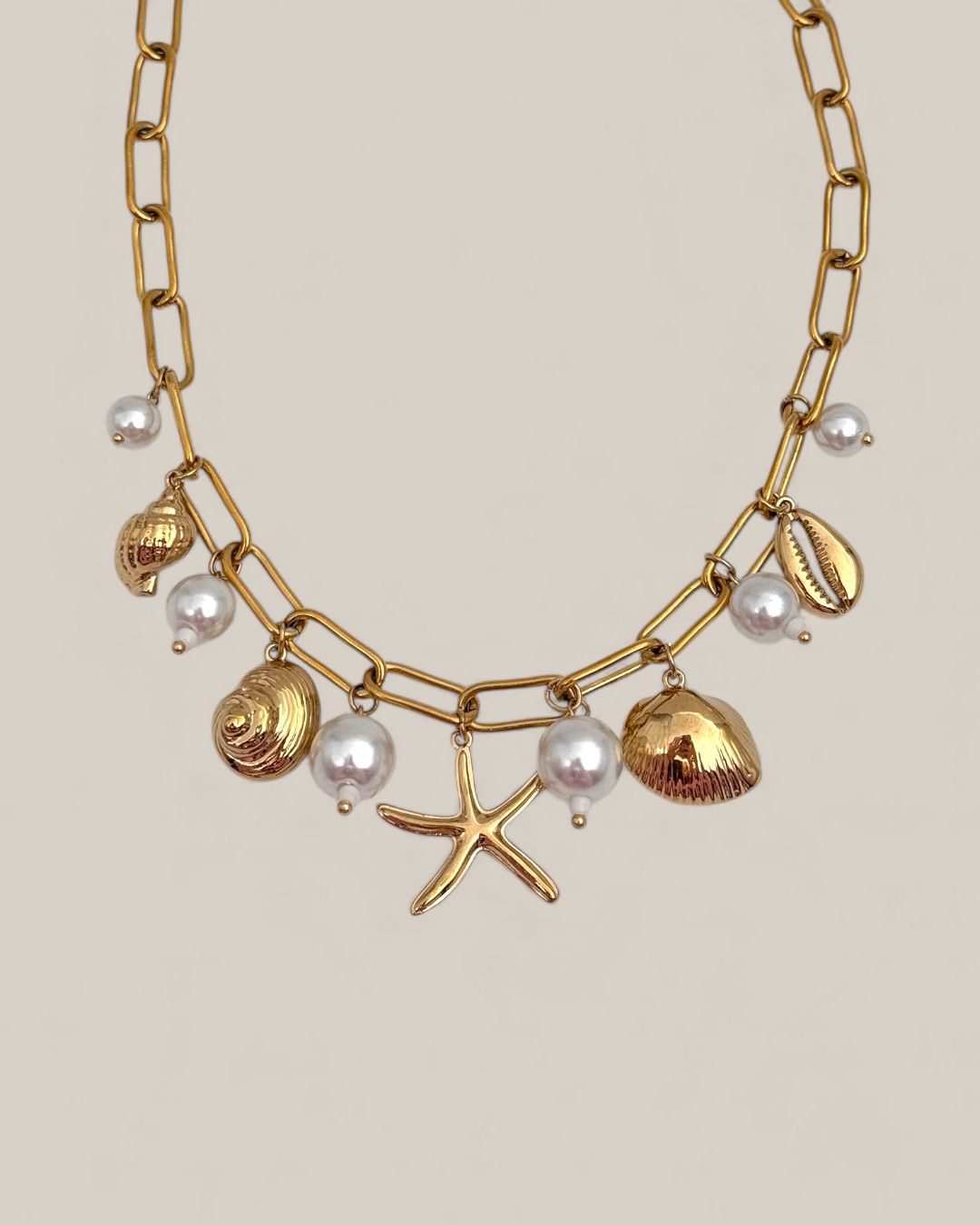 Colar pendentes mar c/ pérolas