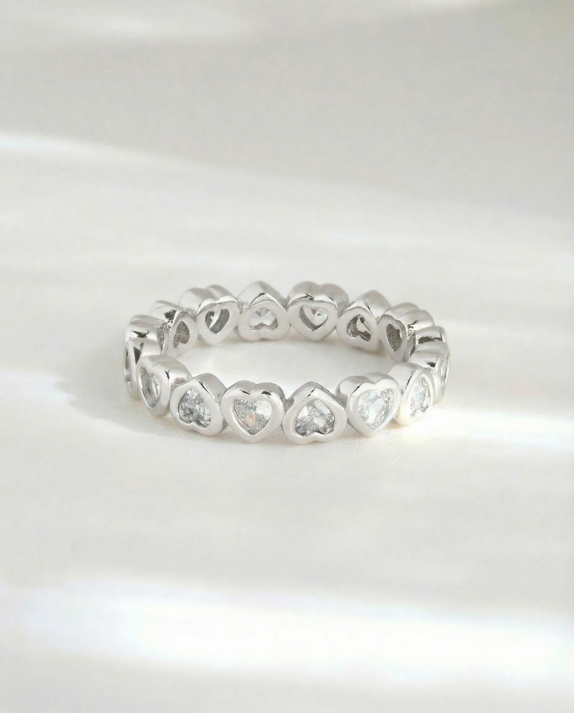 Aliança corações zircónia