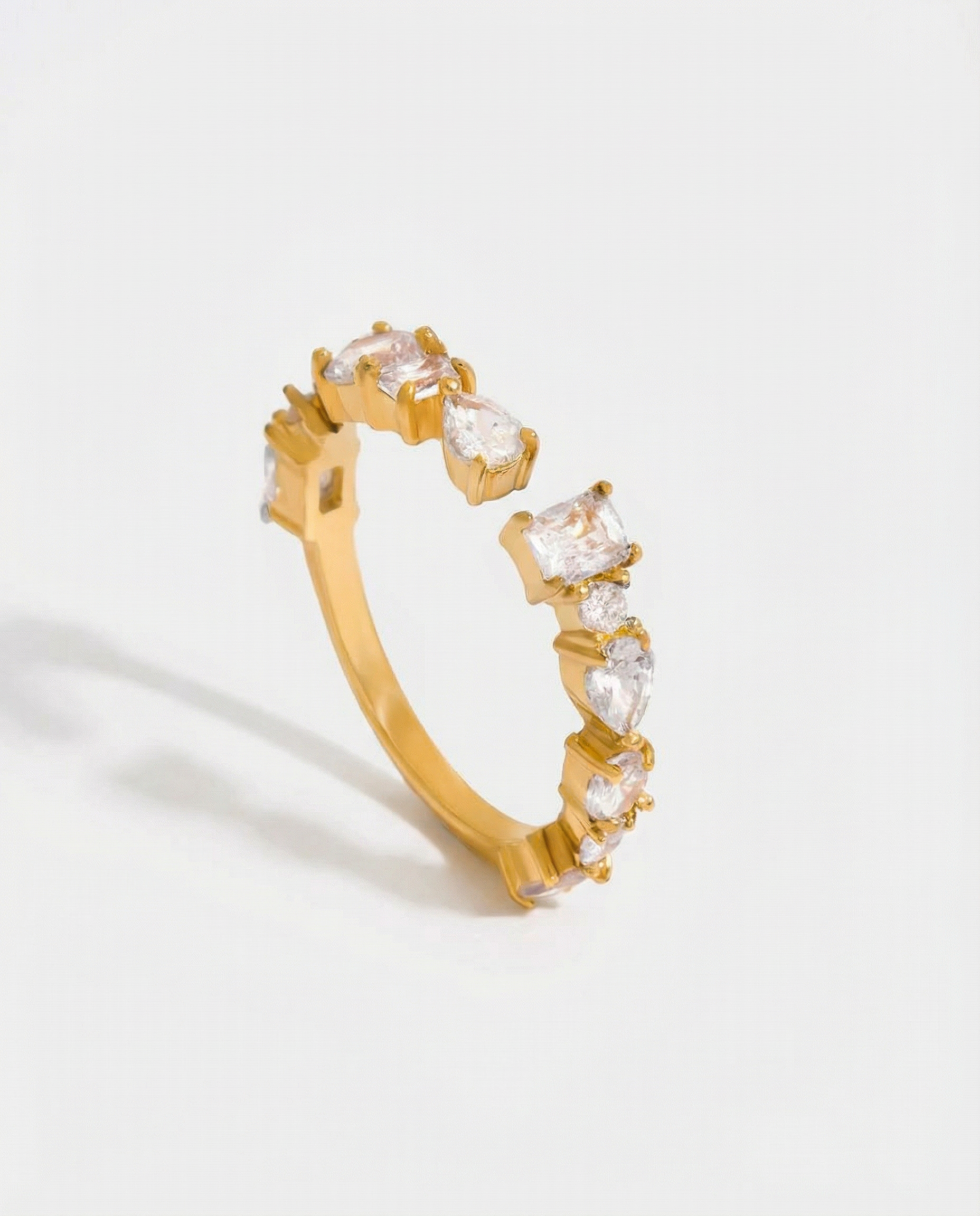 Anel aberto c/ zircónias