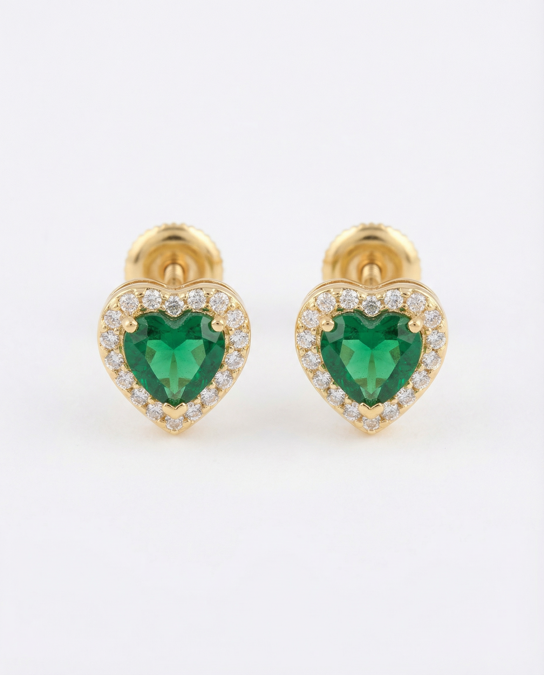 Green Heart Earrings