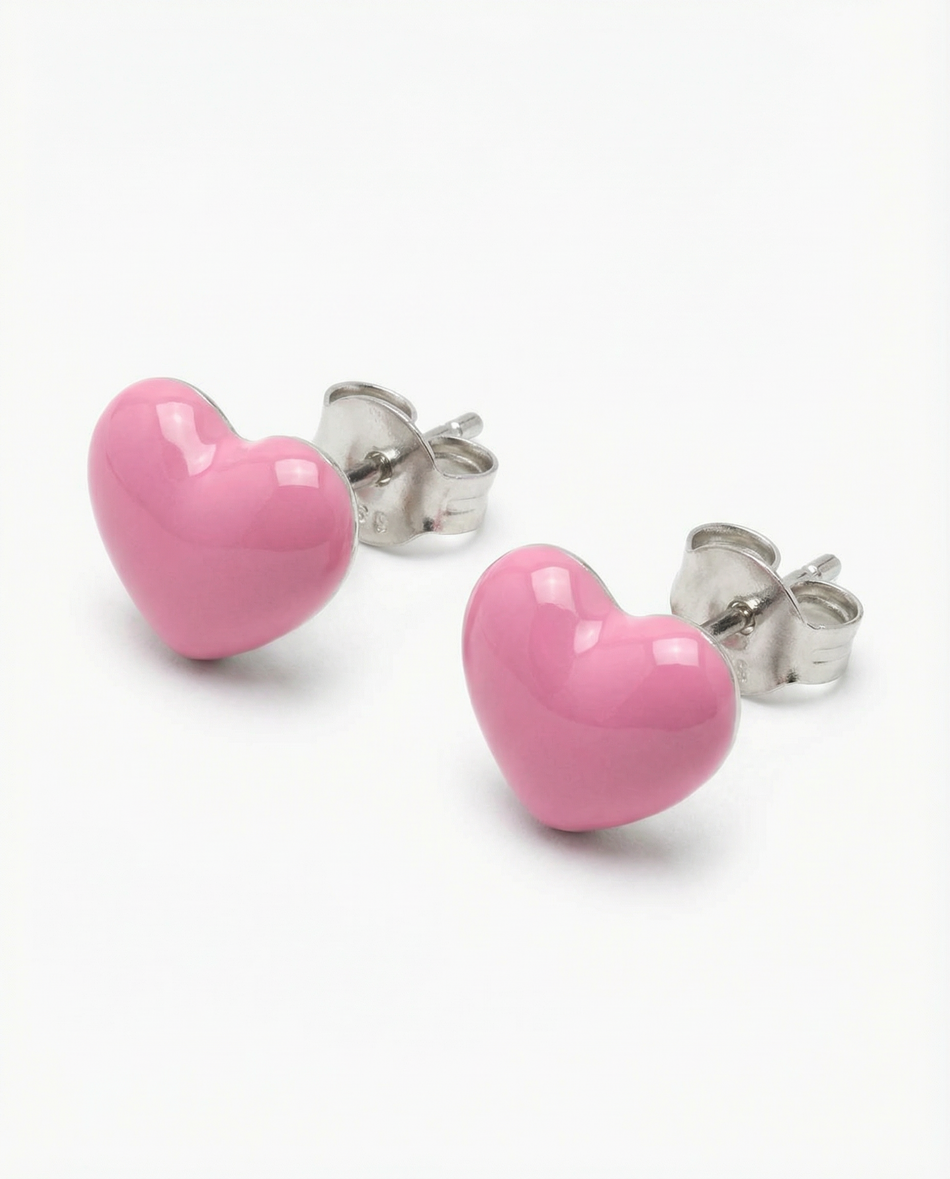 Pink heart earrings