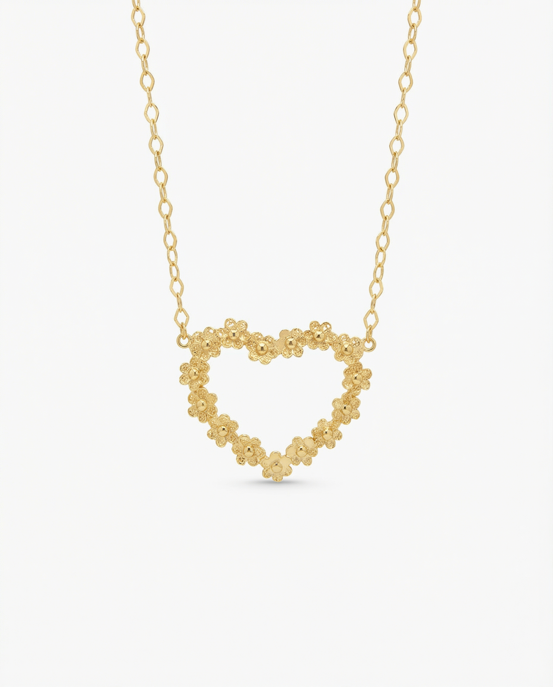 Colar coração flores