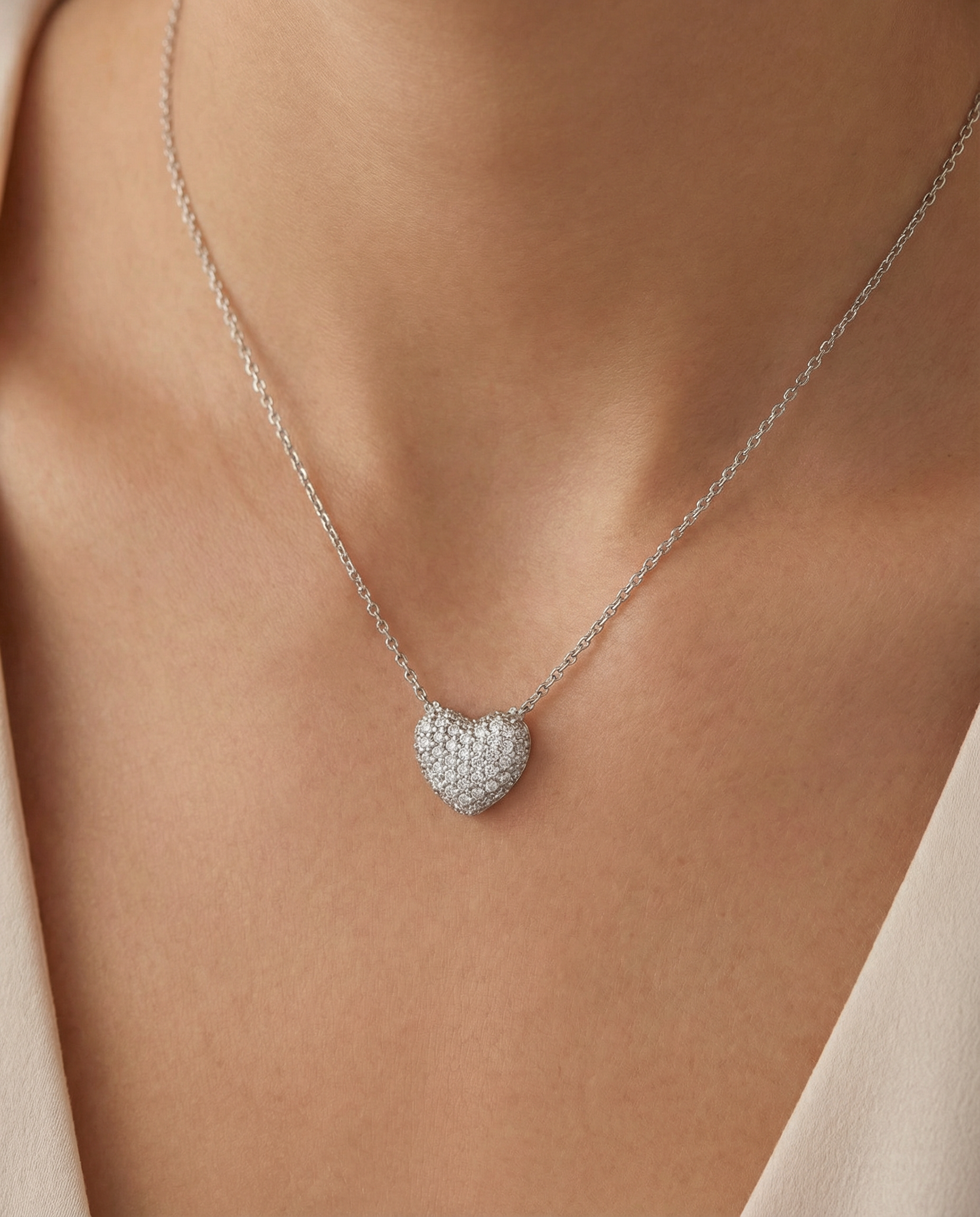 Colar Coração zircónias