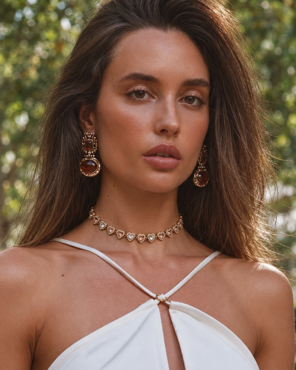 Choker corações zircónia