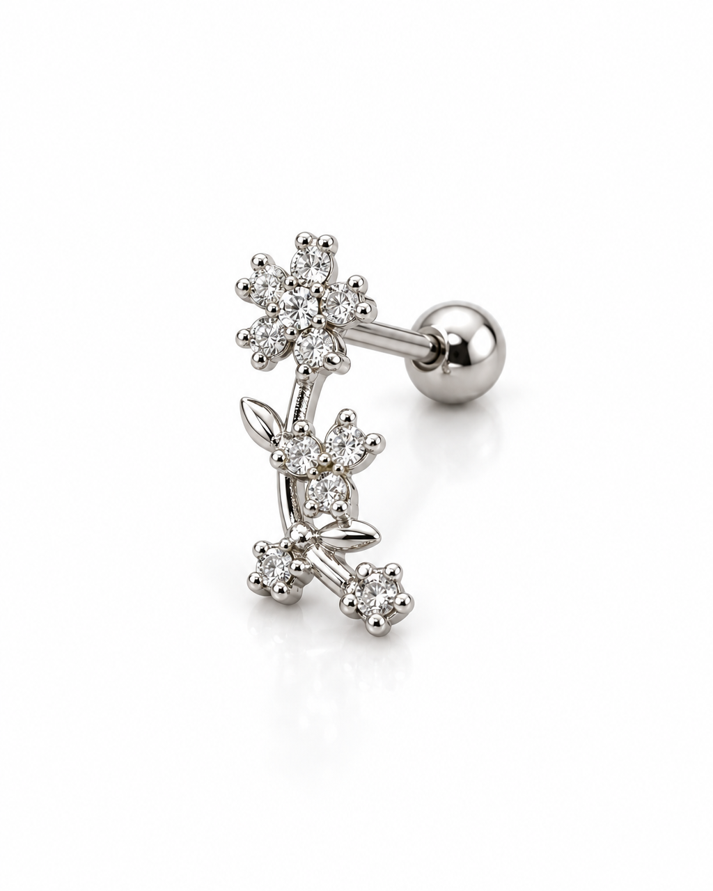 Piercing flor e folhas