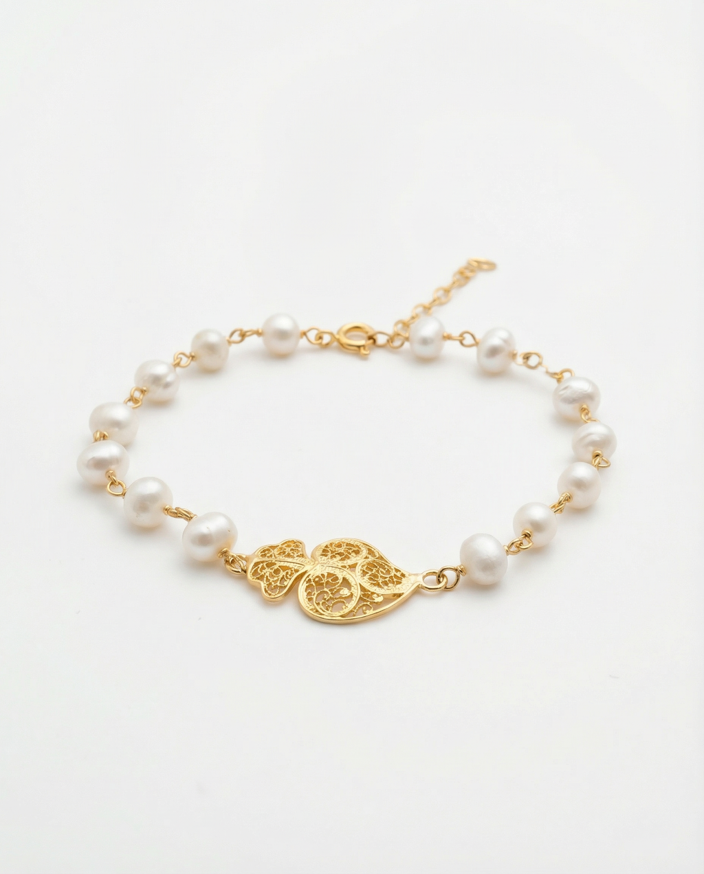 Pulseira pérolas Coração de Viana