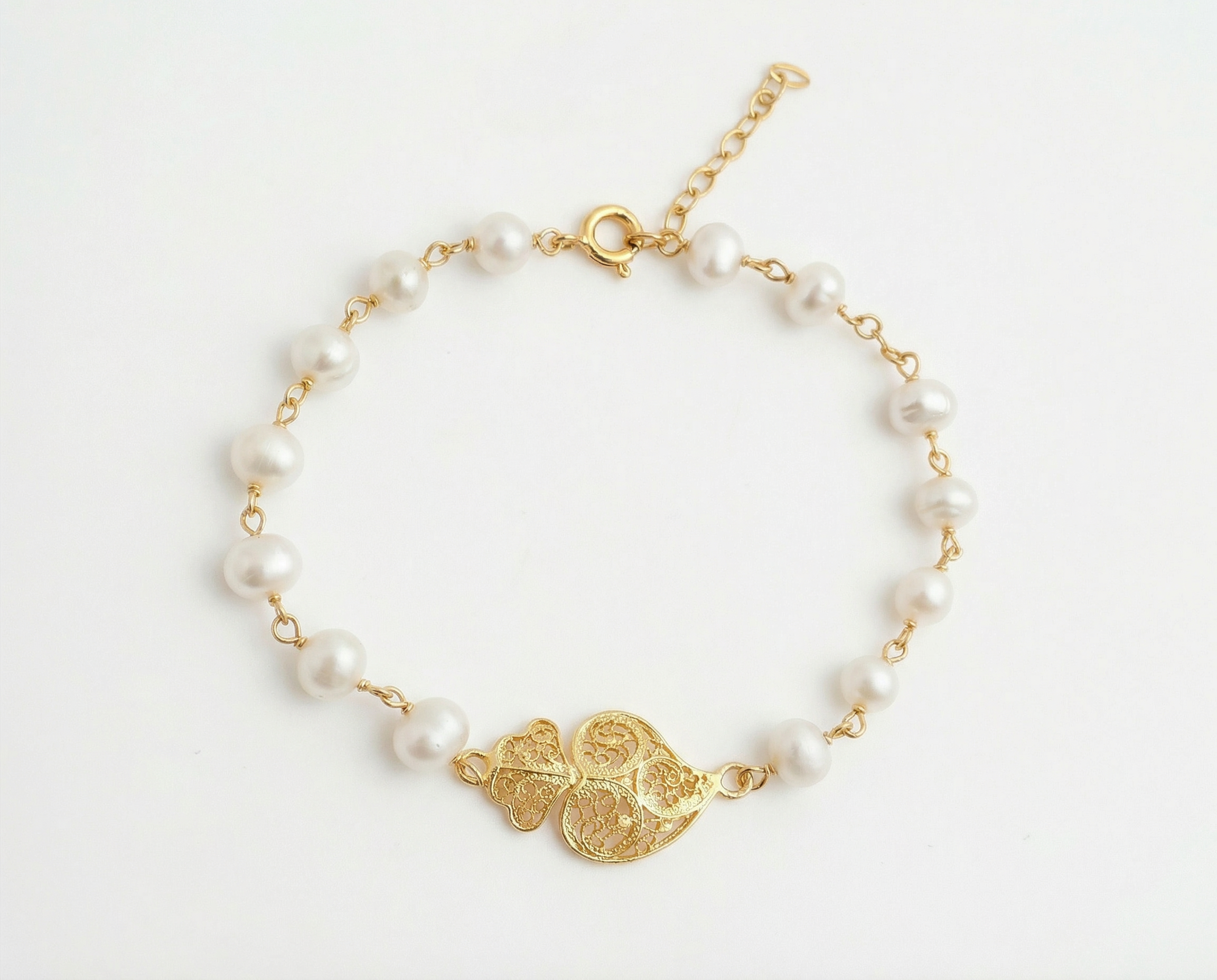 Pulseira pérolas Coração de Viana