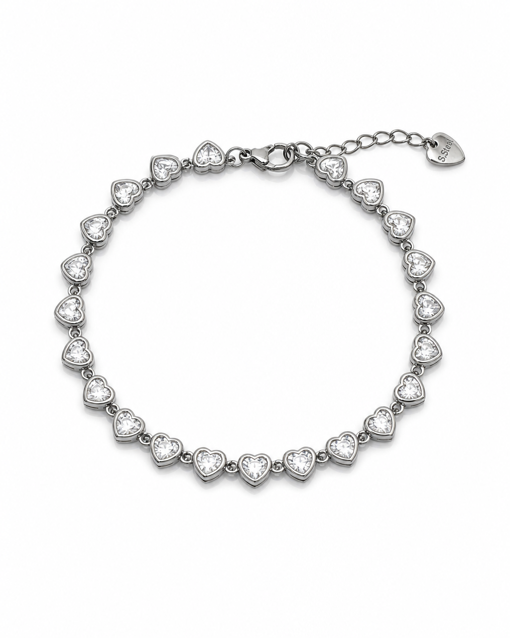 Pulseira corações zircónia