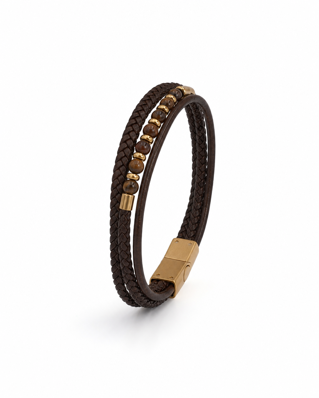 Pulseira couro e pedras