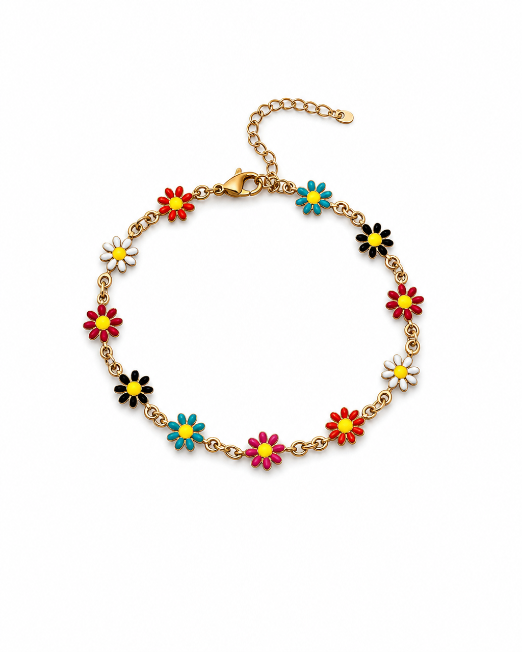 Pulseira flores coloridas