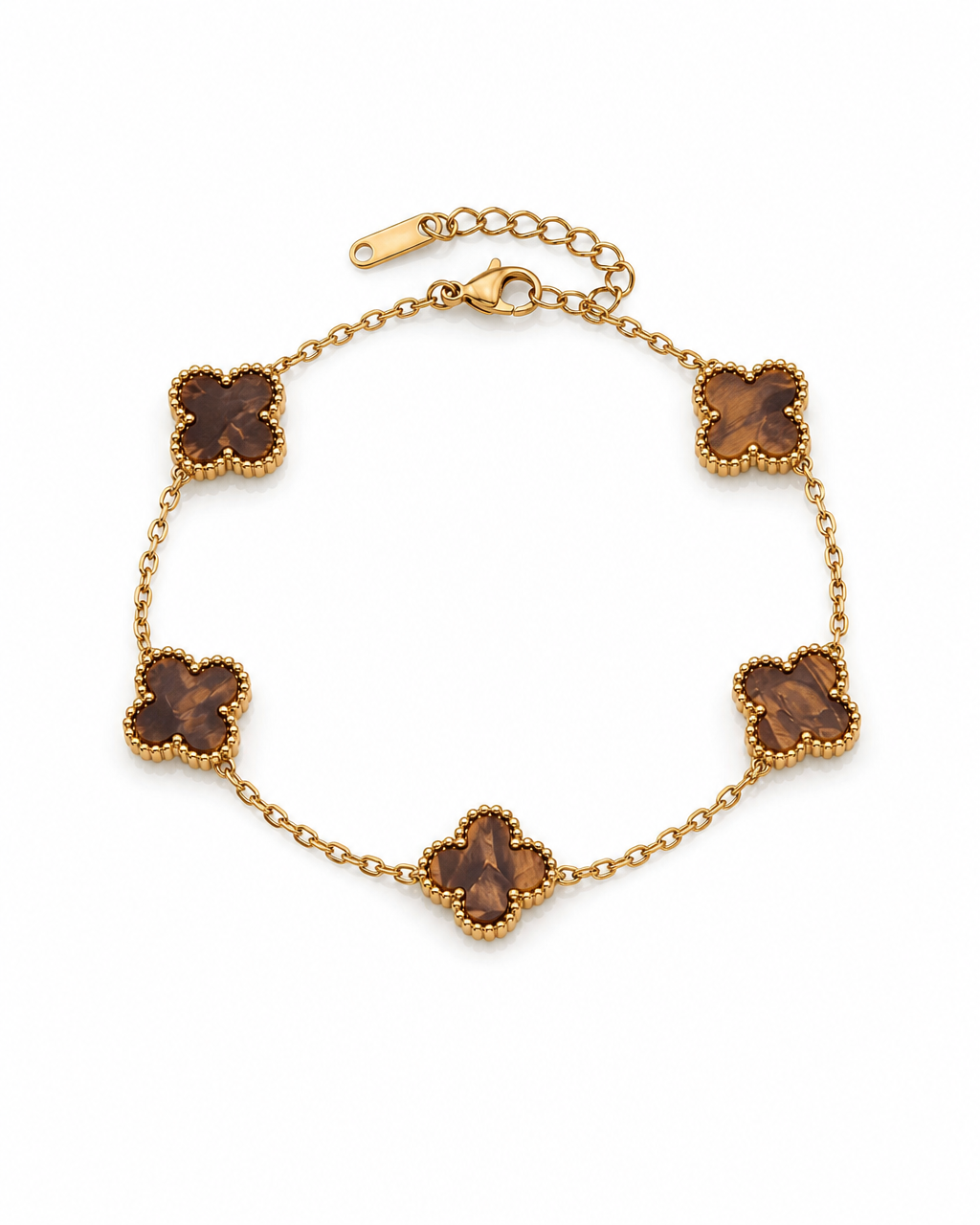 Pulseira trevos castanhos