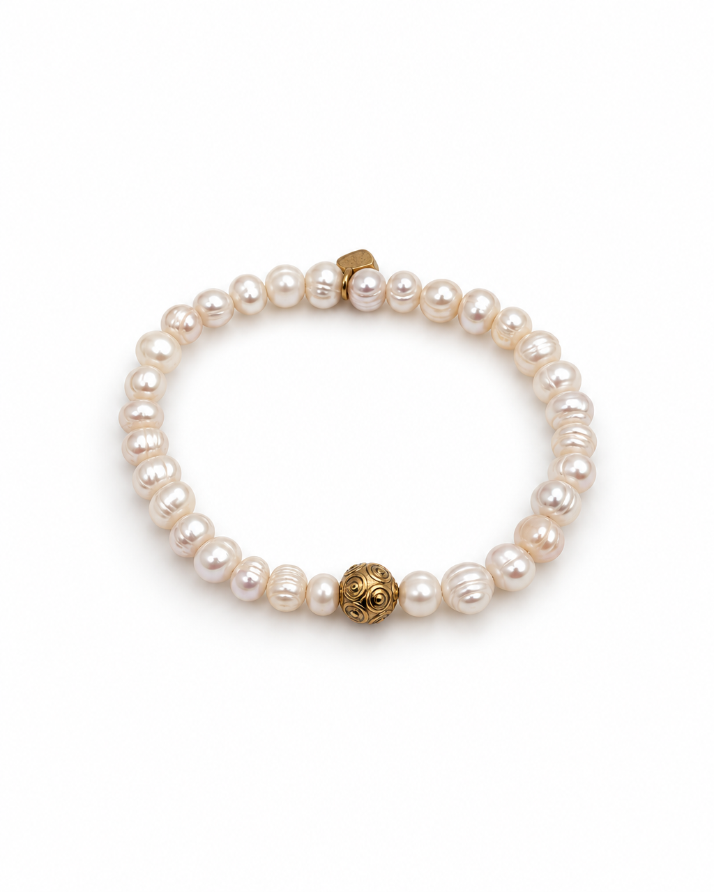 Pulseira elástica pérolas e Conta de Viana