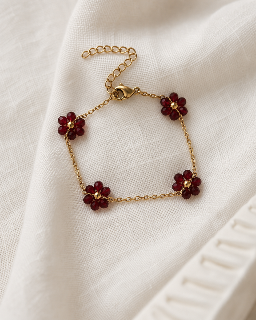Pulseira flores missangas