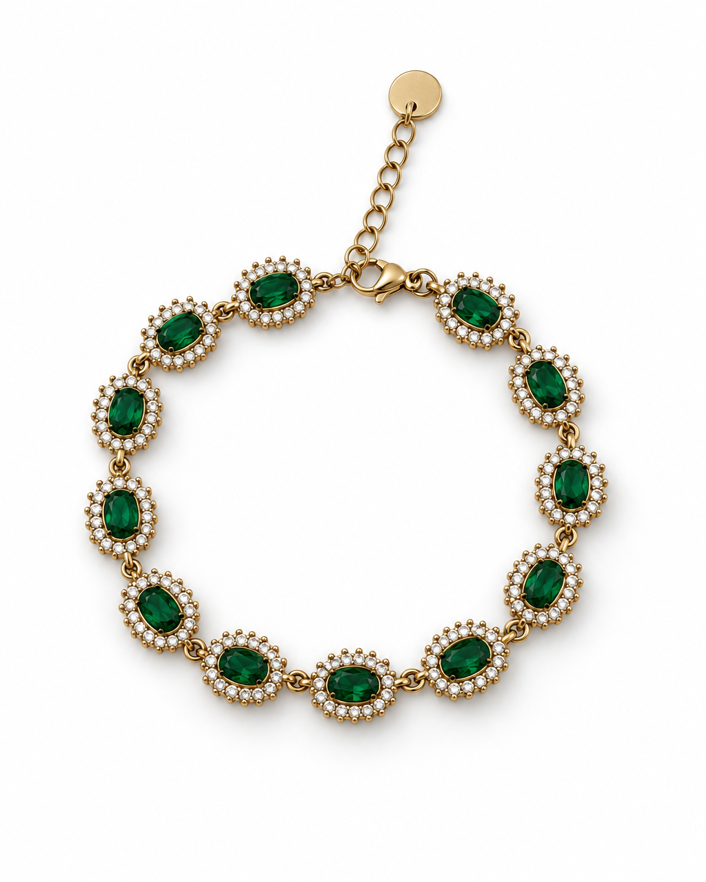 Pulseira zircónias verdes