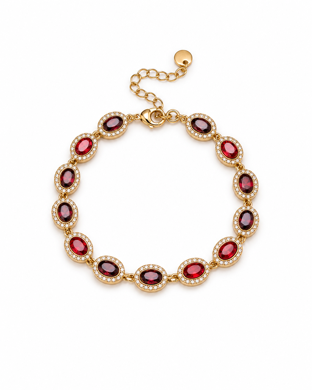 Pulseira zircónias vermelhas