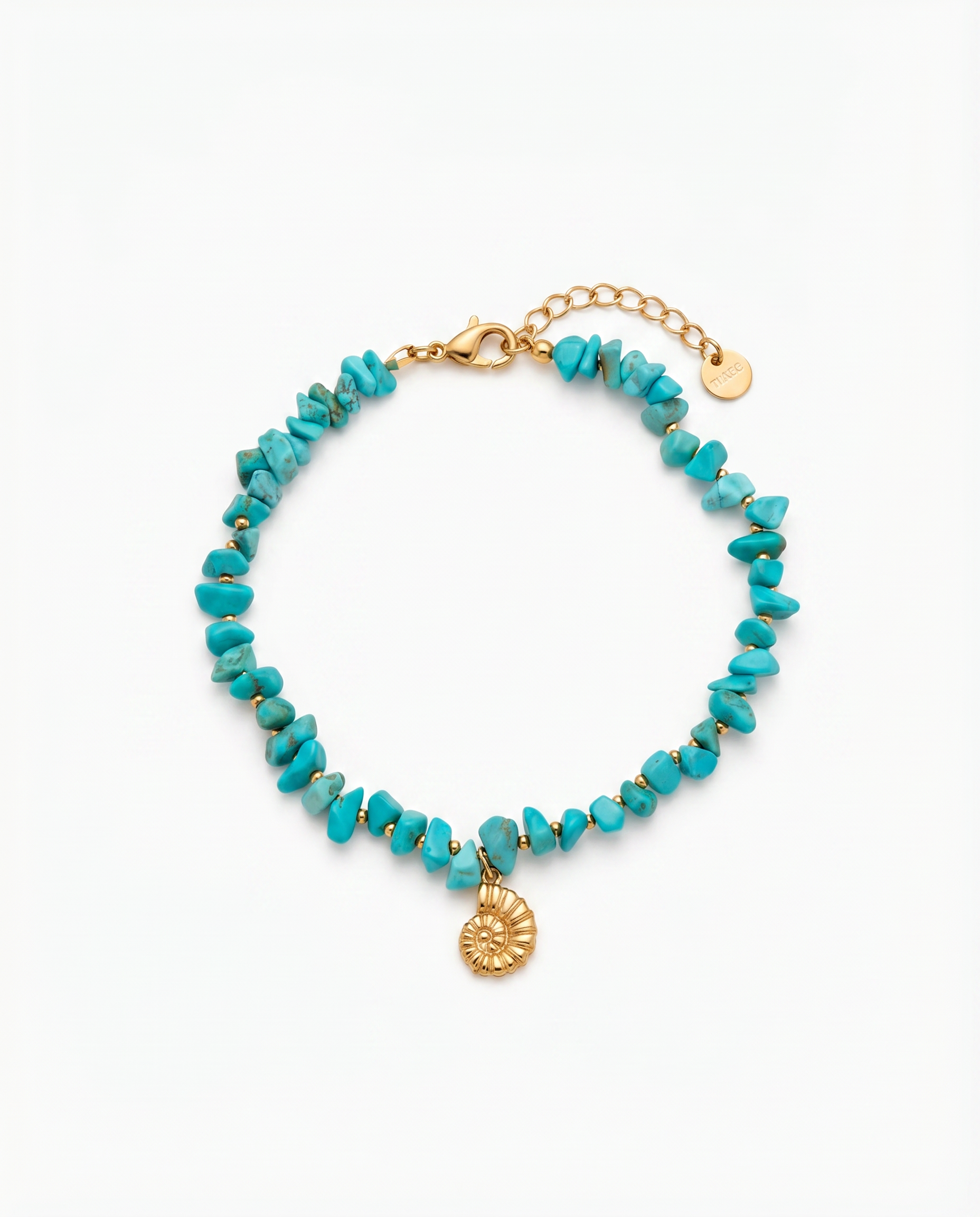 Tornozeleira pedras c/ amazonite